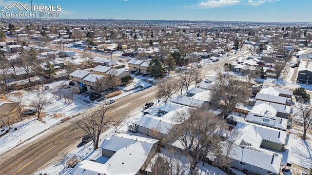 view of snowy aerial view