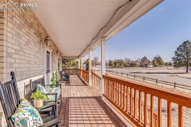 deck with a porch