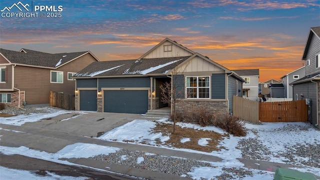 view of front of property featuring a garage