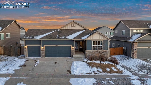 craftsman house with a garage