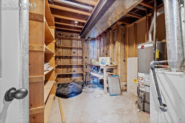 interior space featuring gas water heater