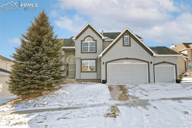 view of front property featuring a garage