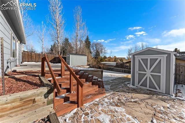 view of yard featuring a patio area and a shed