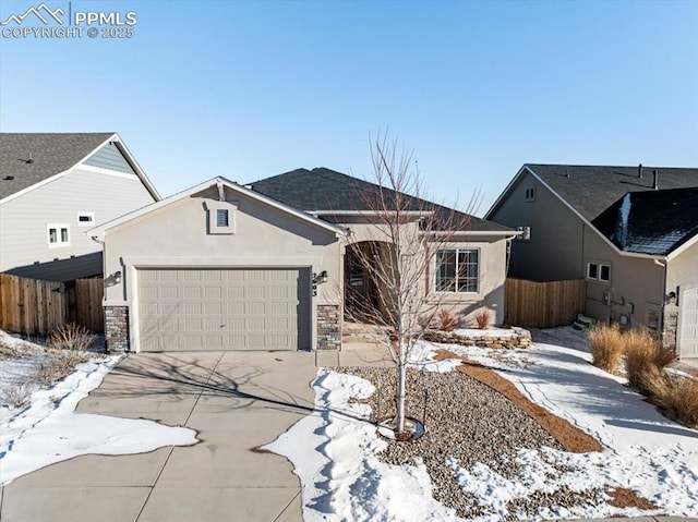 ranch-style house featuring a garage