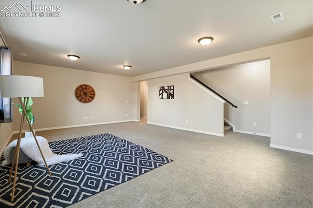 interior space with carpet floors