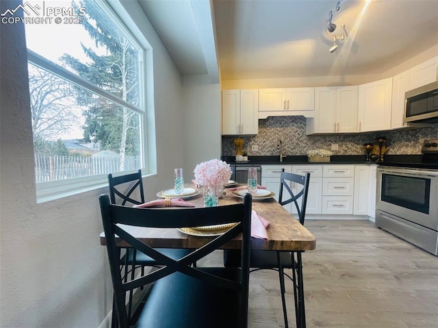 kitchen featuring white cabinets, a wealth of natural light, sink, and appliances with stainless steel finishes