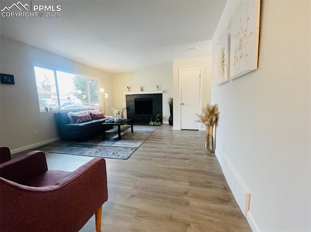 living room featuring light hardwood / wood-style flooring