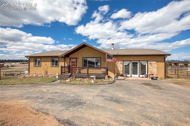 view of front of home featuring a deck