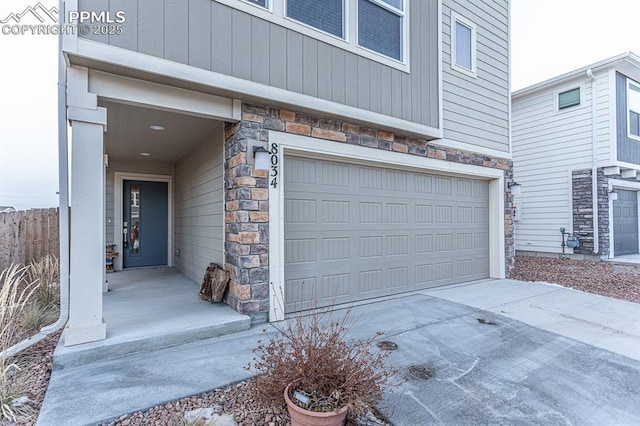 view of garage