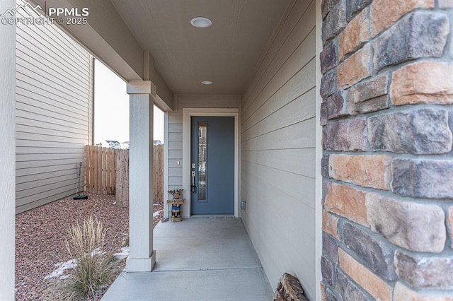 view of doorway to property