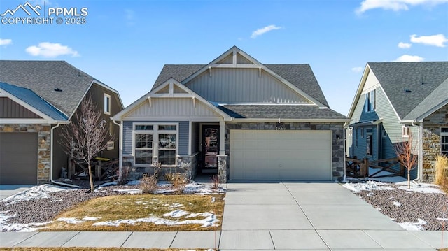 craftsman-style home with a garage