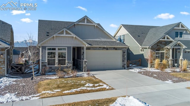 craftsman-style home with a garage