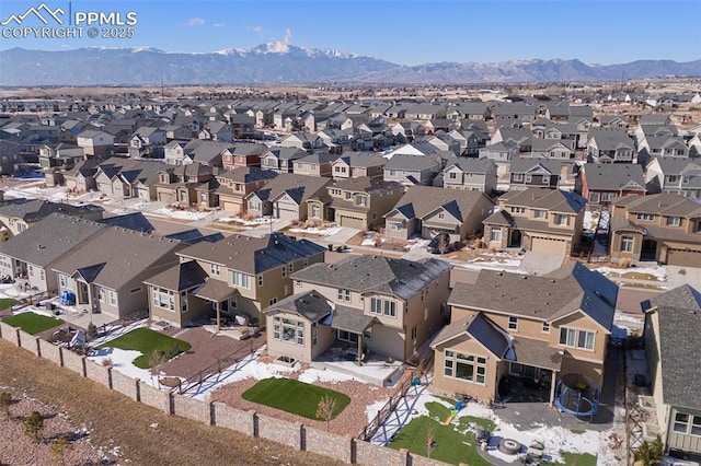 bird's eye view featuring a mountain view