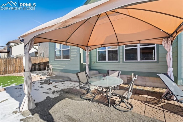 view of patio / terrace featuring a gazebo