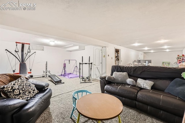 living room with carpet floors