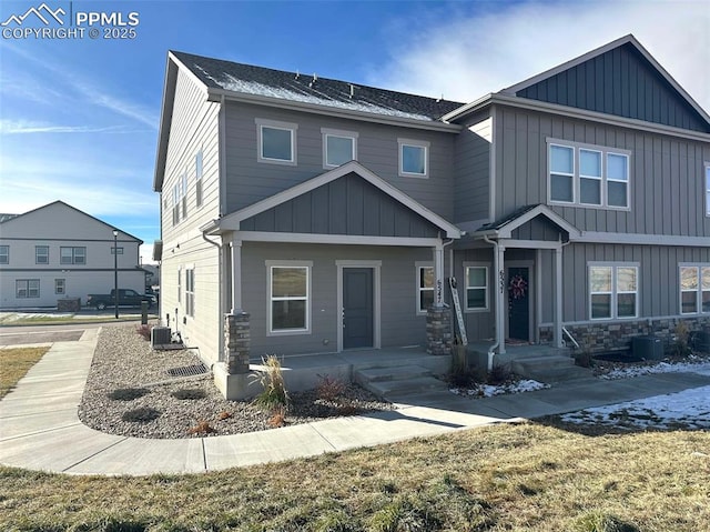 craftsman house with central air condition unit