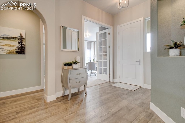 foyer featuring light hardwood / wood-style floors