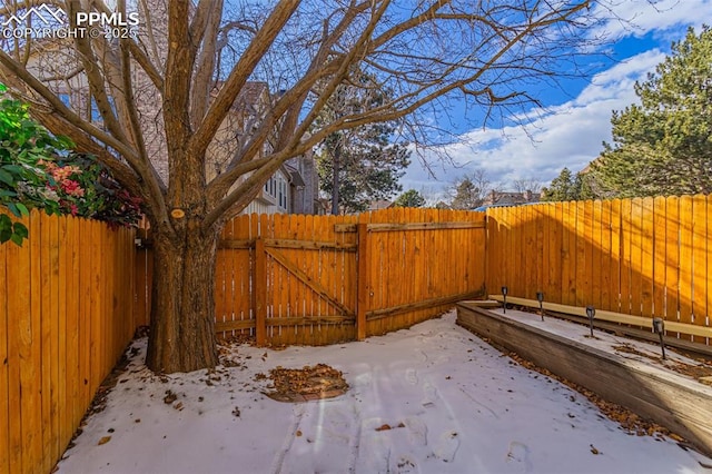 view of snowy yard