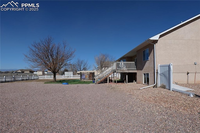 view of yard featuring a deck