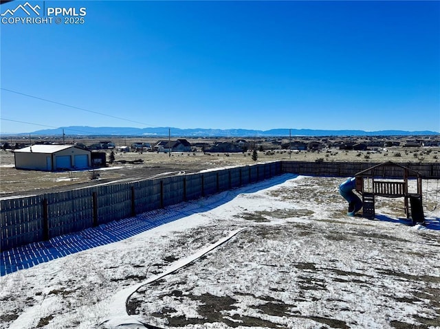 exterior space with a mountain view