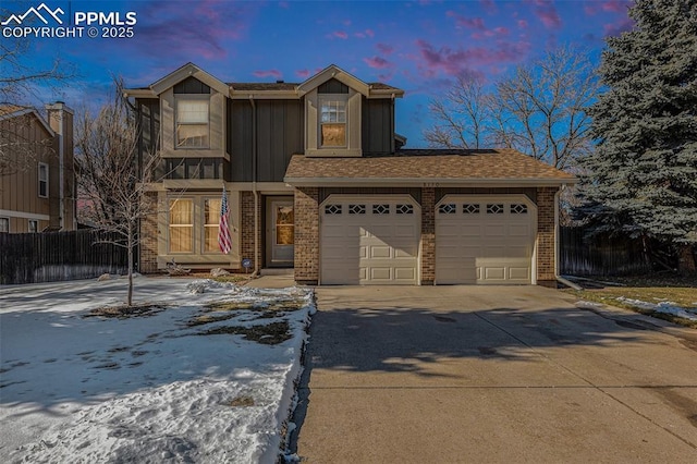 view of front of house featuring a garage