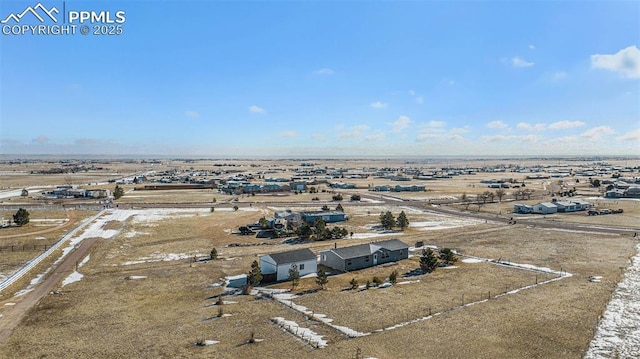 aerial view featuring a rural view