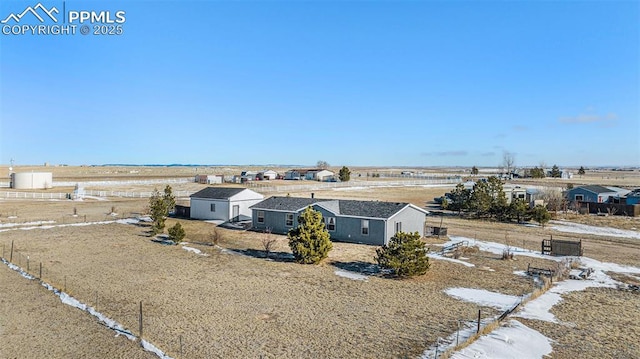 drone / aerial view featuring a rural view