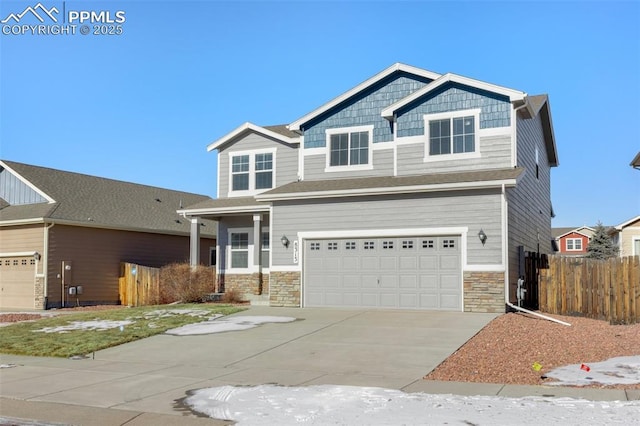 craftsman-style home featuring a garage