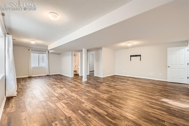 interior space featuring dark wood-type flooring