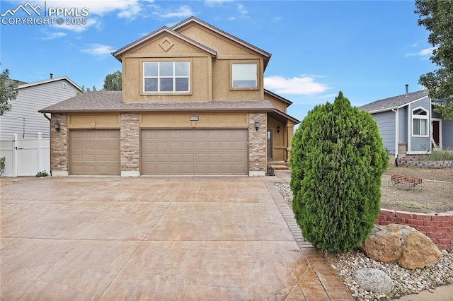 view of front of property featuring a garage