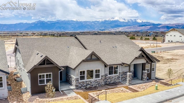 exterior space with a mountain view