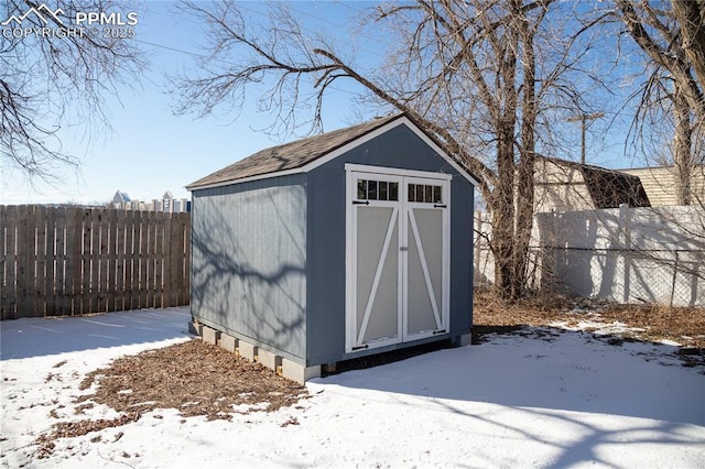 view of snow covered structure