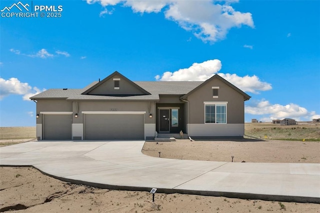 view of front of house with a garage