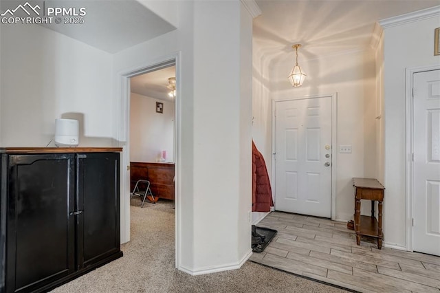 entryway with ornamental molding