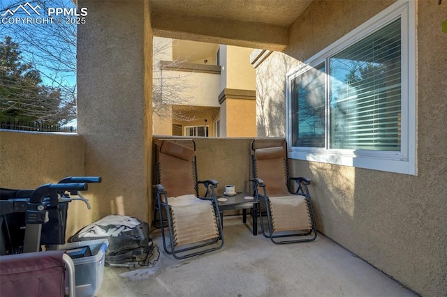 view of patio / terrace featuring a balcony