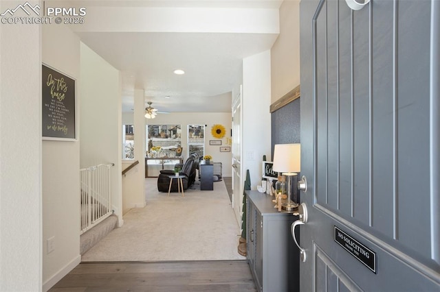 hallway featuring hardwood / wood-style floors