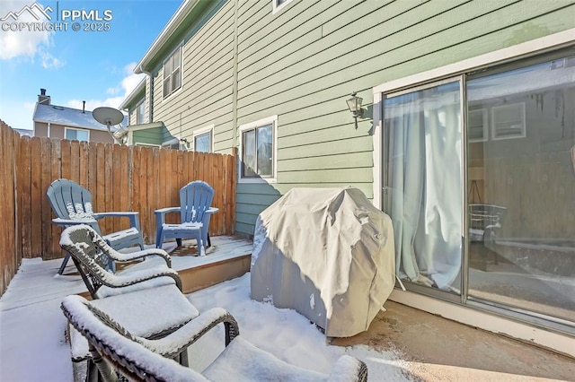 view of patio / terrace with a grill and a deck