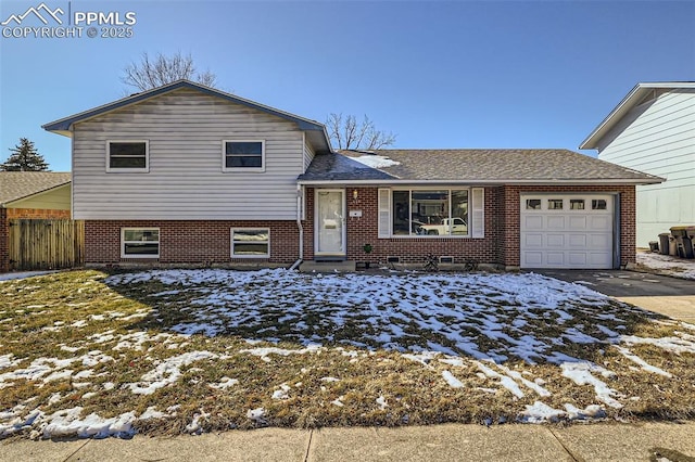 tri-level home with a garage