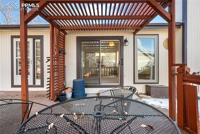 view of patio with a pergola