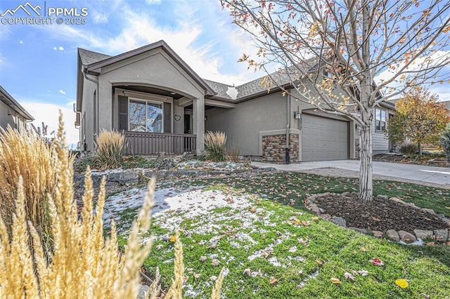 ranch-style home with a garage