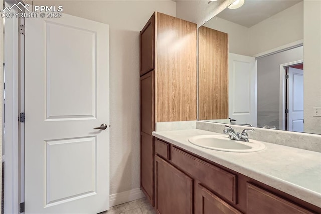 bathroom featuring vanity and tile patterned floors