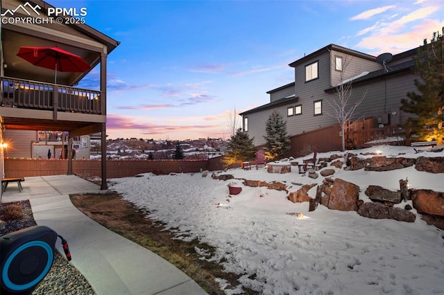 view of snowy yard