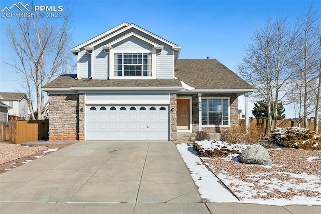 view of property featuring a garage