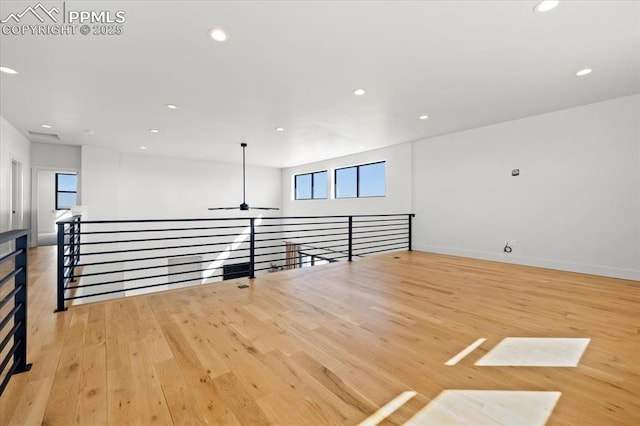 spare room with light hardwood / wood-style flooring