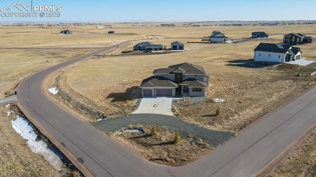 aerial view with a rural view