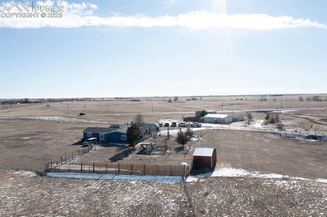 drone / aerial view featuring a rural view