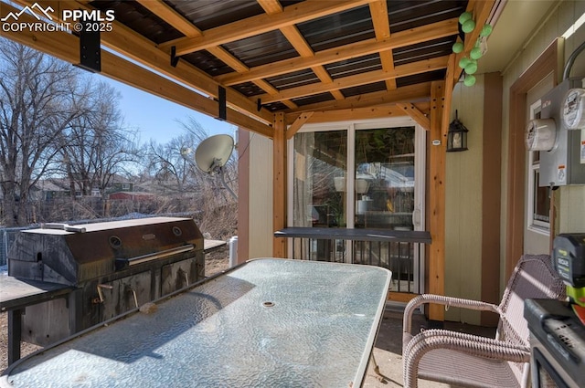 view of patio / terrace featuring exterior kitchen