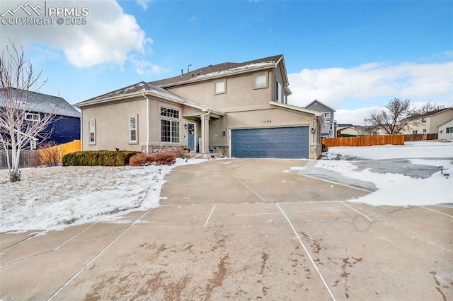 front facade featuring a garage