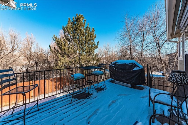 deck featuring area for grilling