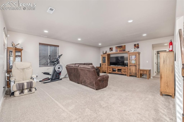 living room featuring carpet flooring